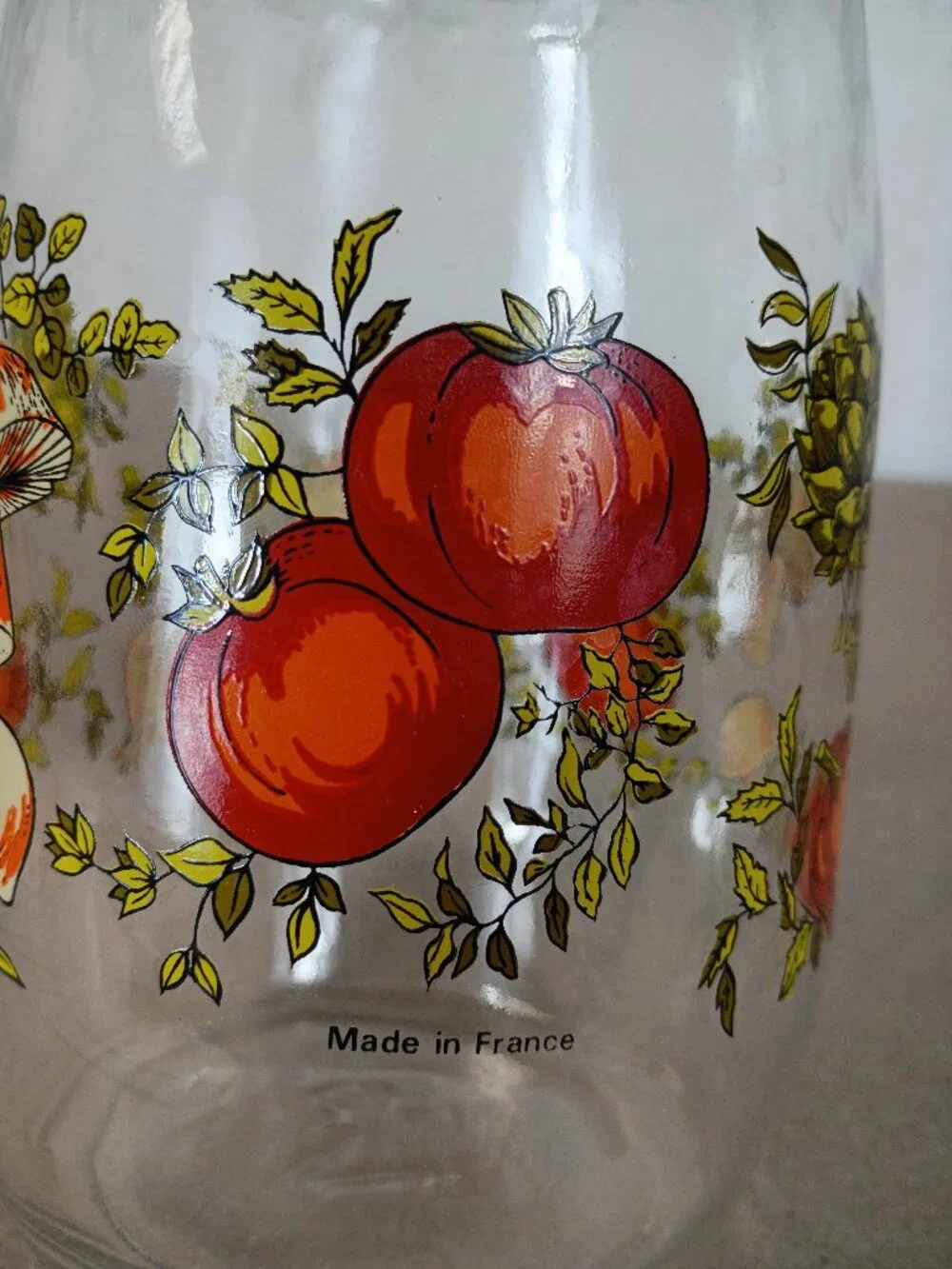 Vintage Arc - France Hinged Glass Canister Spice of Life Mushroom